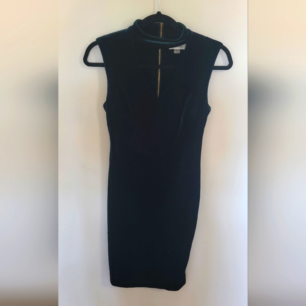MOVING SALE! Calvin Klein Dark Green Velvet Dress in women's size 2